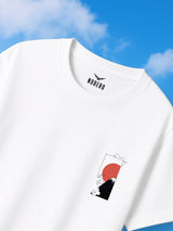 Men's White Casual Oversize Printed Half Sleeves Tshirt