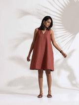 Women's Pink Slub Dress