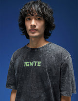 Men's Black Casual Oversized Fit Printed Half Sleeves Tshirt