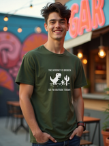 Men's Green Casual Regular Printed Half Sleeves Tshirt