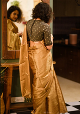 Women's Yellow Chanderi Silk Zari Saree