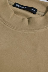 Men's Beige Casual Slim Fit Solid Full Sleeves Sweater