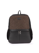 Women's Brown Vegan Leather Finish Casual Backpack - 17.5L