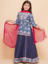 Girls Printed Ready to Wear Lehenga and Choli with Dupatta