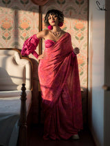 Women's Pink Modal Viscose Saree