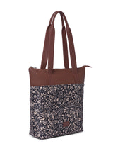 Women's Black Vegan Leather Finish Tote Bag - 15.5L