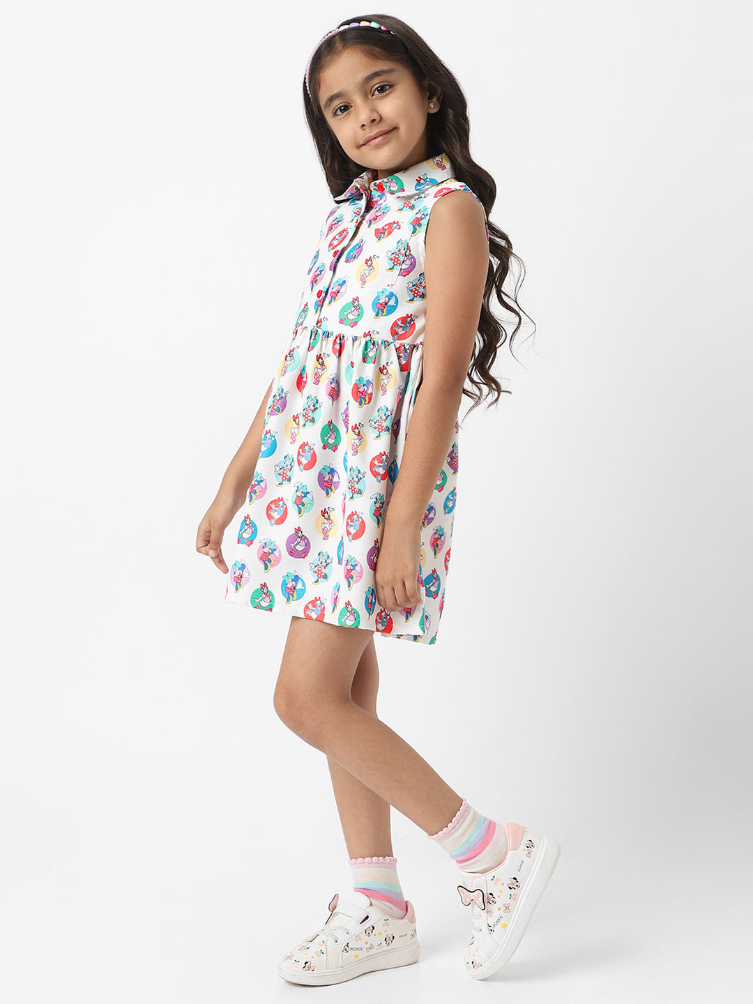 Girls Multicolor Casual Printed Dress
