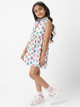 Girls Multicolor Casual Printed Dress