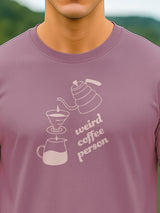 Men's Purple Half Sleeves Graphic Printed Cotton Tshirt