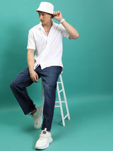 Men's Indigo Casual Solid Mid Rise Light Fade Jeans