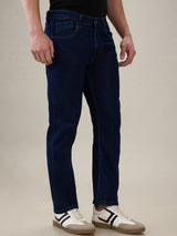 Men's Dark Blue Stretch Straight Fit Jeans