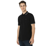Men's Black Casual Slim Fit Solid Tshirt