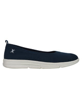 Women's Navy Fly Knit Comfort Slip-On Ballet Flats