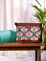 Women's Blue Vegan Leather Finish Sling Bag - 3.69L