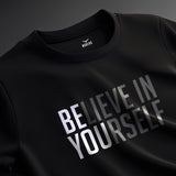 Men's Black Casual Regular Printed Half Sleeves Tshirt