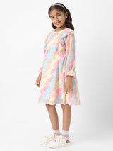 Girls Multicolor Casual Printed Dress