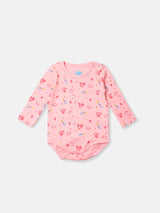 Boys & Girls Pink Casual Onesie With Beanie
