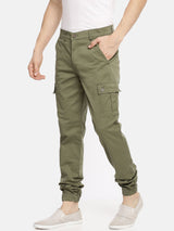 Men's Slim Fit Solid Mid Rise Cuffed Jogger
