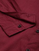 Men's Slim Fit Solid Full Sleeves Mandarin Collar Casual Shirt
