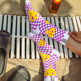 Unisex Multi-Colour Crew Lengh Smiling Board, Delhi Maps, Shark Attack Socks - Pack of 3