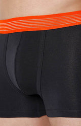 Men's Dark Grey Orange Mid-Rise Solid Trunk