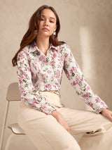 Women's Multicolor Party Floral Full Sleeves Shirt