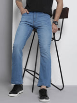 Men's Bootcut Solid Mid Rise Stretchable Jeans