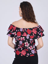 Women's Black Off Shoulder Top