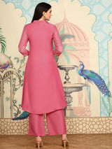 Women's Pink Regular Kurta Sets