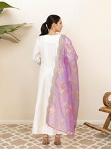 Women's White Kurta Set with Duppatta