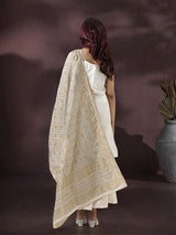 Women's Off White Kurta with Sharara & Dupatta