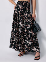Women's Black Casual A-Line Skirt