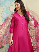 Women's Pink Kurta Set with Duppatta