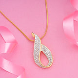 Girls Gold and Rhodium Plated Oval Designer Charm Pendant with Chain