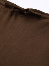 Women's Brown Casual Typography Regular Fit Trackpant