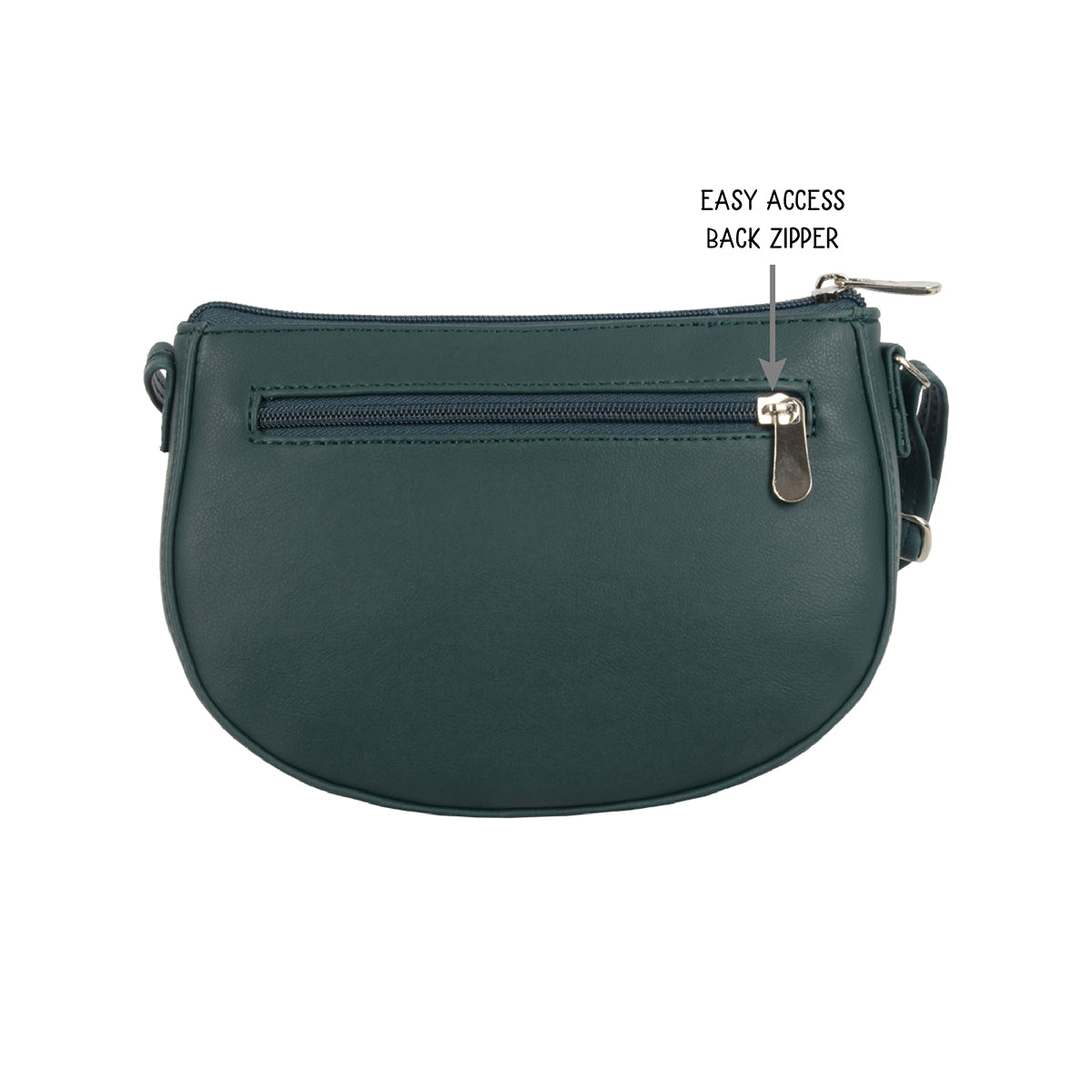 Women's Curb Green Large Saddle Bag