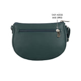 Women's Curb Green Large Saddle Bag