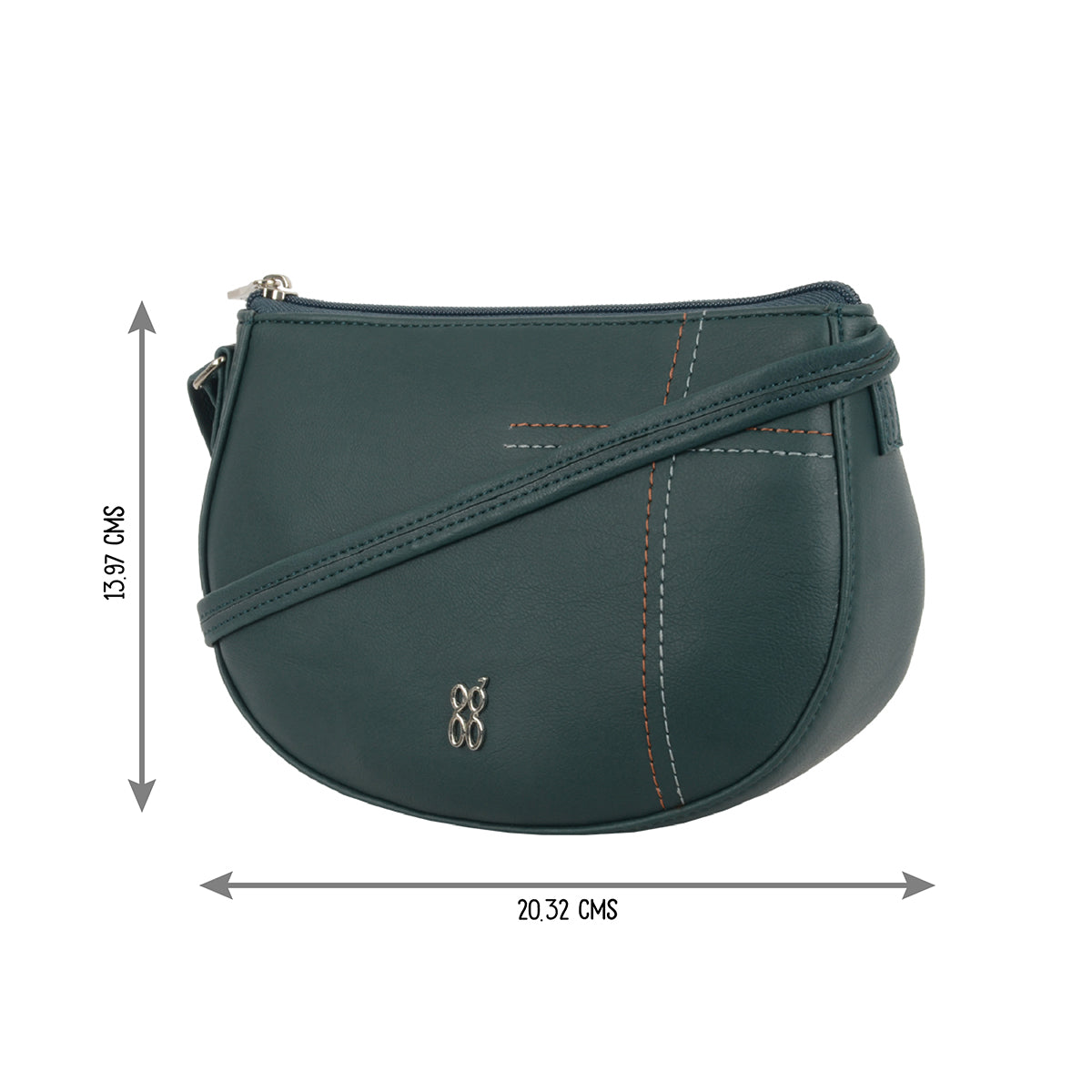 Women's Curb Green Large Saddle Bag