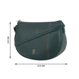 Women's Curb Green Large Saddle Bag