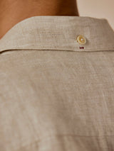 Men's Beige Casual Relaxed Fit Solid Half Sleeves Shirt