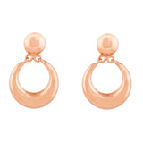 Women's Rose Gold Plated Circular Dangle Earrings|Trendy Fashion Jewelry