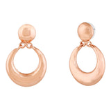 Women's Rose Gold Plated Circular Dangle Earrings|Trendy Fashion Jewelry