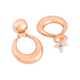 Women's Rose Gold Plated Circular Dangle Earrings|Trendy Fashion Jewelry