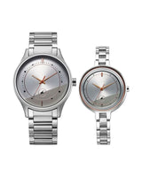 Unisex Mix Matched Silver Variations Round Dial Couple Watch - 32476265SM01