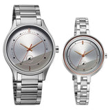 Unisex Mixmatched Silver Variations Round Dial Pair's Watch - 32476265SM01