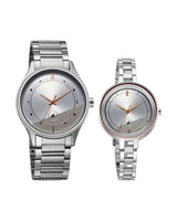 Unisex Mix Matched Silver Variations Round Dial Couple Watch - 32476265SM01