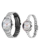Unisex Mix Matched Silver Variations Round Dial Couple Watch - 32476265SM01