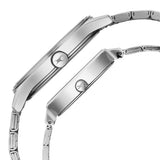 Unisex Mixmatched Silver Variations Round Dial Pair's Watch - 32476265SM01