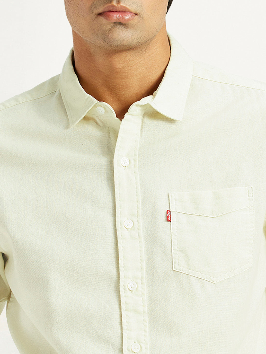 Mens Full Sleeves Green Slim Fit Shirt