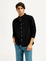 Mens Full Sleeves Black Slim Fit Shirt
